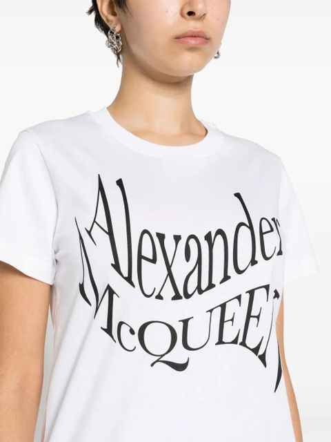Alexander McQueen logo-print cotton T-shirt - White