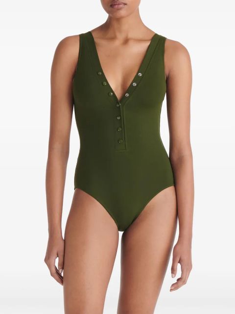 ERES Icône V-neck swimsuit - Green - zdjęcie produktu nr 2