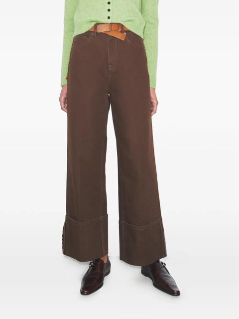 Tory Burch straight-leg cuffed jean - Brown