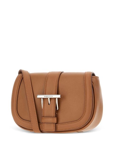 Alexander McQueen buckle-detail leather mini bag - Brown
