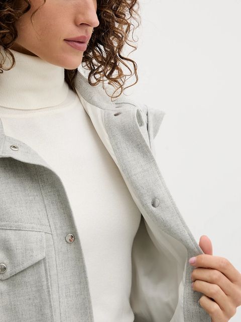 BOSS Orange bezrękawnik z dodatkiem wełny kolor szary przejściowy 50547683