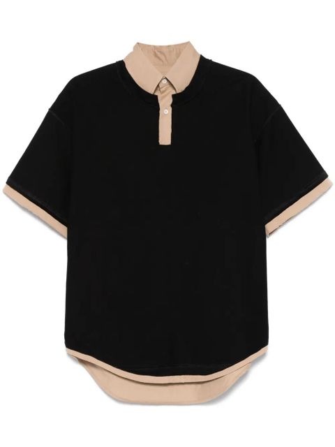 Maison Margiela layered-effect polo shirt - Black - zdjęcie produktu nr 1