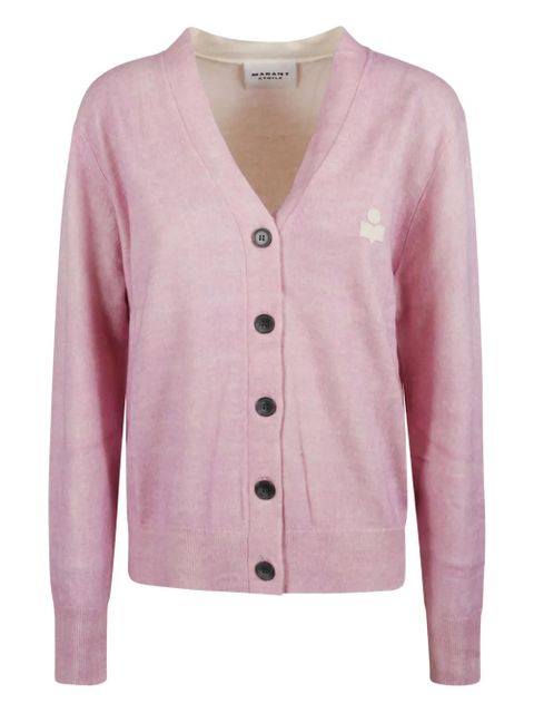 MARANT ÉTOILE logo-embroidery button-fastening cardigan - Pink - zdjęcie produktu nr 1