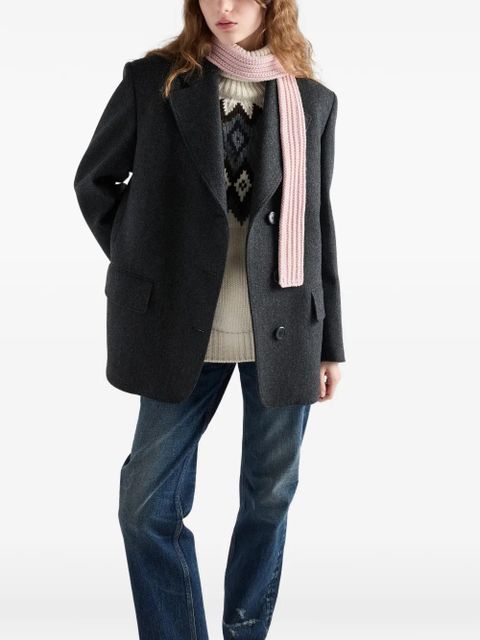 Prada enameled triangle knit scarf - Pink