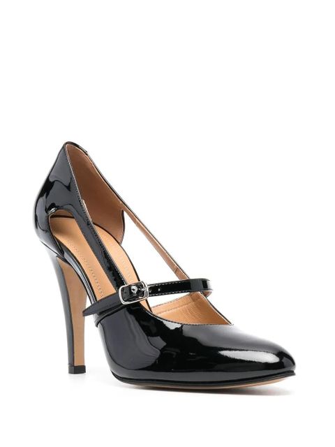 Maison Margiela 100mm patent-leather cut-out pumps - Black