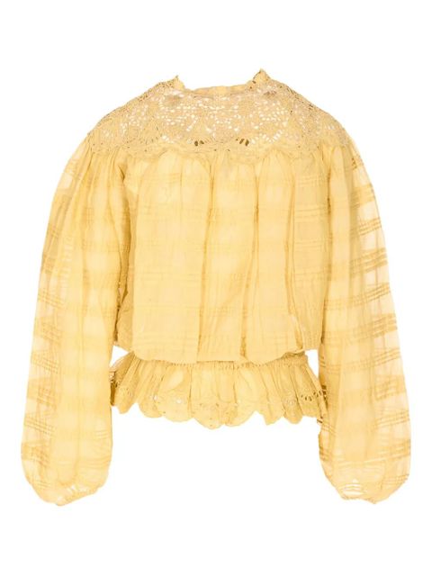MARANT ÉTOILE embroidered blouse - Yellow - zdjęcie produktu nr 2