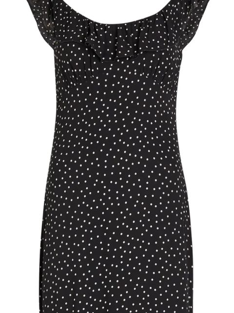 Reformation ruffled polka-dot maxi dress - Black - zdjęcie produktu nr 2