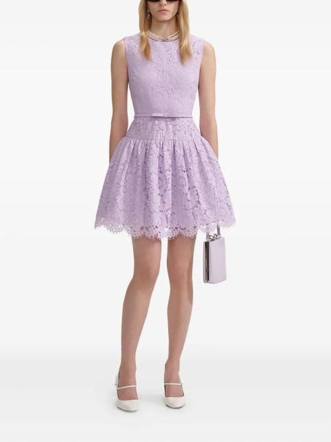 Self-Portrait embroidered-lace dress - Purple