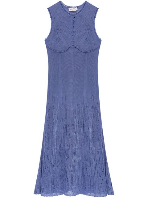 Lanvin open-knit midi dress - Blue - zdjęcie produktu nr 1