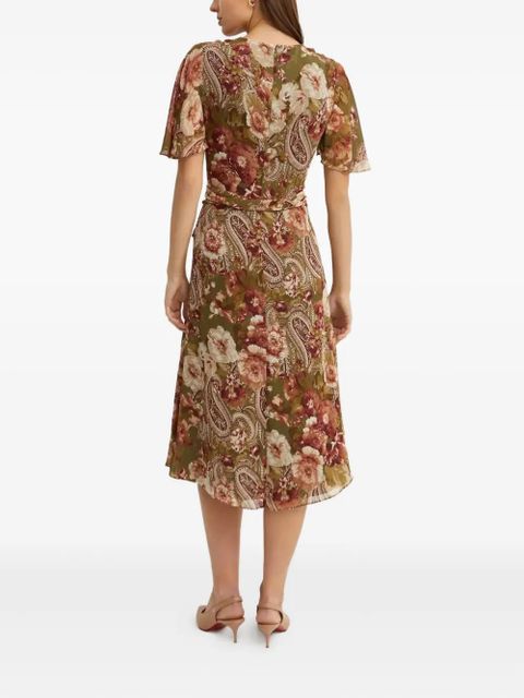 Lauren Ralph Lauren floral-print wrap midi dress - Green