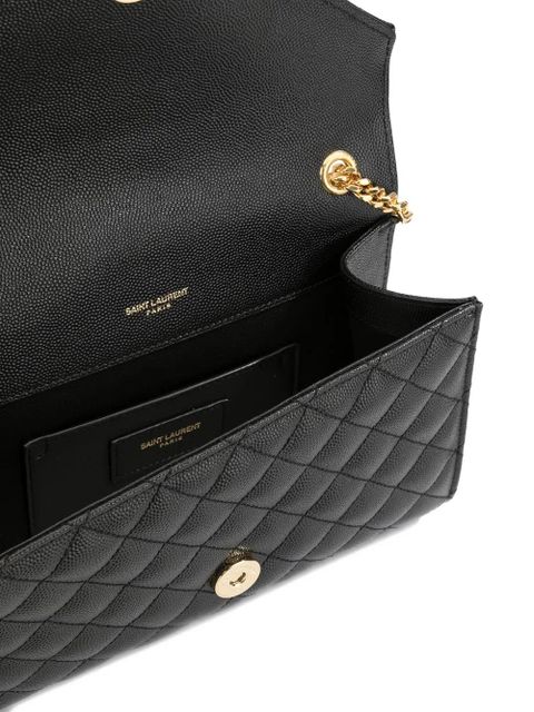 Saint Laurent small envelope flap shoulder bag - Black