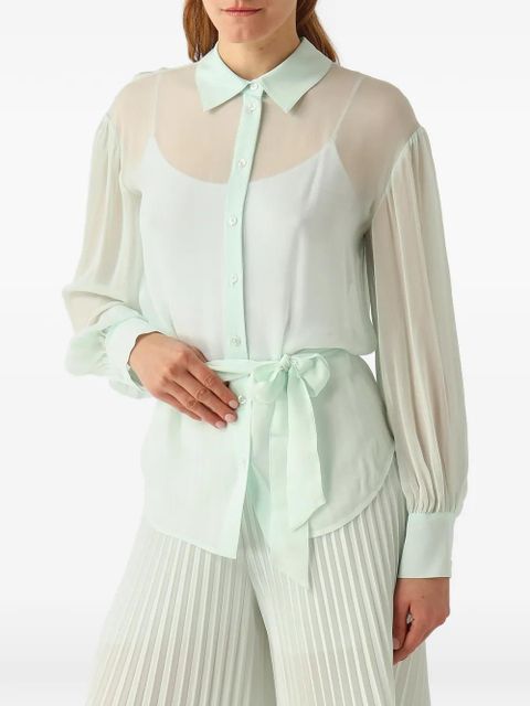 TWINSET sheer self-tie blouse - Green