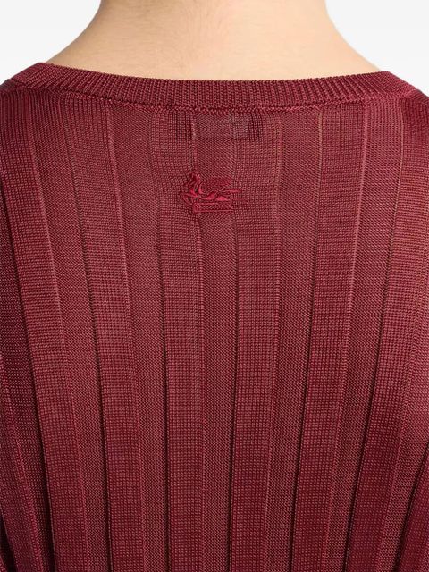 ETRO ribbed long-sleeved sweatshirt - Red - zdjęcie produktu nr 2