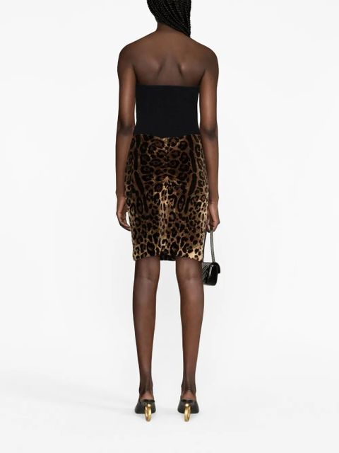 Dolce & Gabbana leopard-print pencil skirt - Brown
