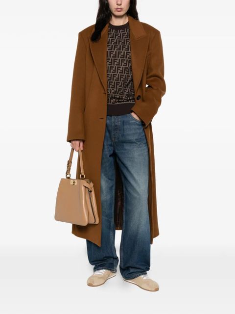 FENDI logo pattern sweater - Brown