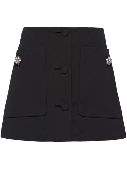 Prada crystal-embellished wool skirt - Black - zdjęcie produktu nr 1
