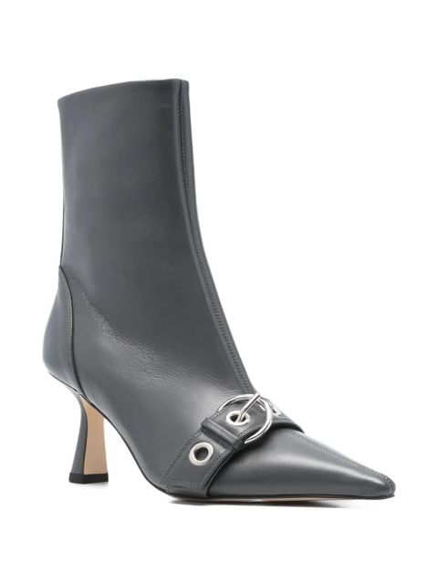 Aeyde 75mm buckle-detail pointed-toe boots - Grey