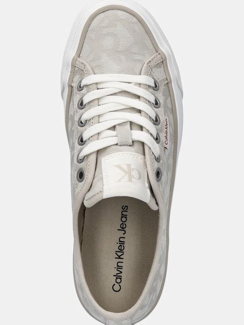 Calvin Klein Jeans trampki VULC FLATF JACQUARD AOP damskie kolor beżowy YW0YW01965