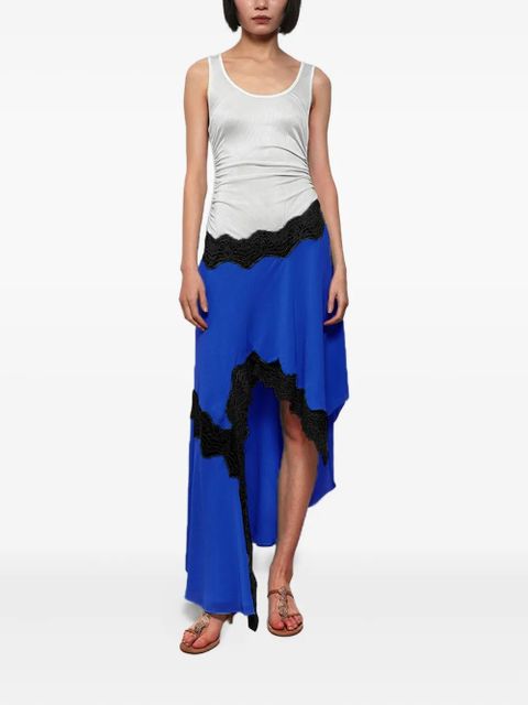 Christopher Esber lace-trimmed gathered asymmetrical dress - Blue - zdjęcie produktu nr 2