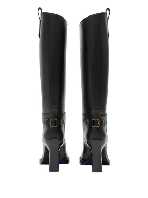 Burberry 85mm Cavalier calf-leather buckle boots - Black - zdjęcie produktu nr 2