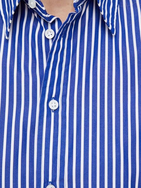 Polo Ralph Lauren sukienka bawełniana kolor niebieski midi rozkloszowana