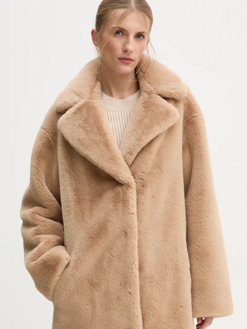 Stand Studio płaszcz Camille Cocoon Coat damski kolor brązowy przejściowy oversize 61137-9070