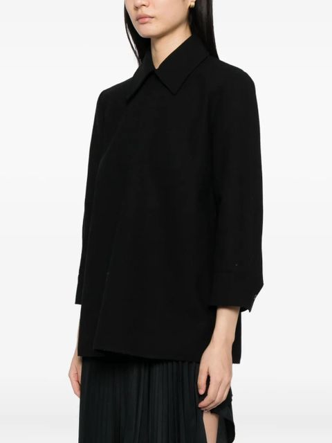 Jil Sander wool collared top - Black