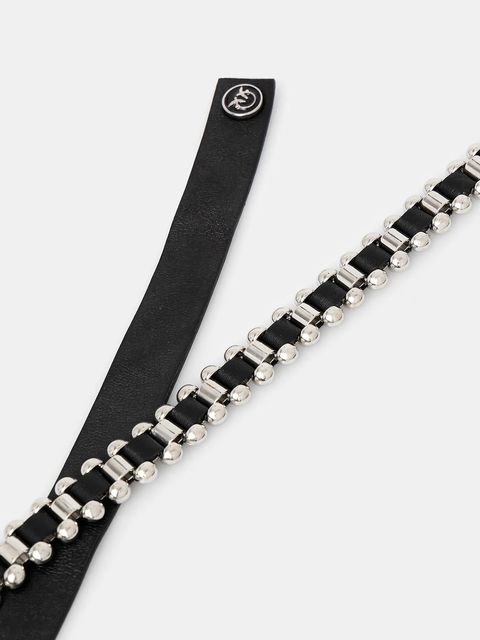 Pinko pasek skórzany damski kolor czarny 105206 A2LZ