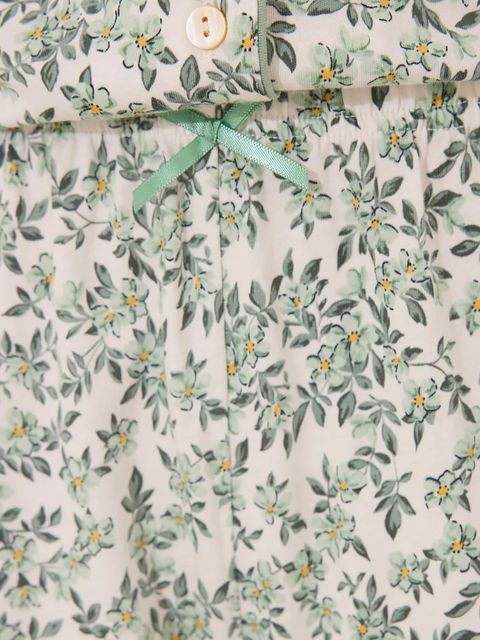 women'secret piżama damska kolor zielony bawełniana 3592397