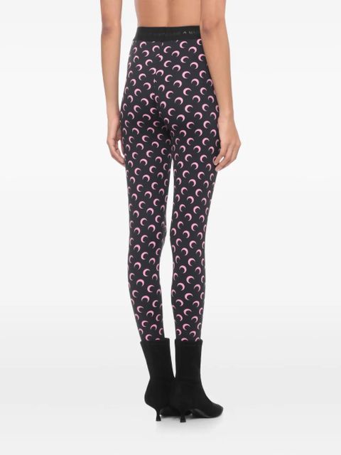Marine Serre Fuseaux moon-printed leggings - Black