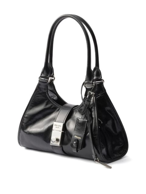 Prada small push-lock leather tote bag - Black - zdjęcie produktu nr 2