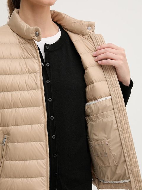Tommy Hilfiger bezrękawnik puchowy kolor beżowy przejściowy WW0WW45499