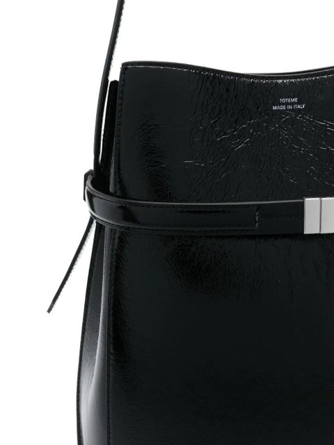 TOTEME belted naplack-leather bucket bag - Black