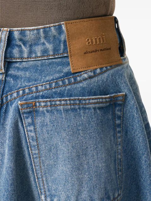 AMI Paris godet-detail midi skirt - Blue