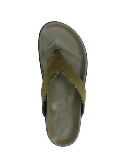 Ancient Greek Sandals leather flat andals - Green