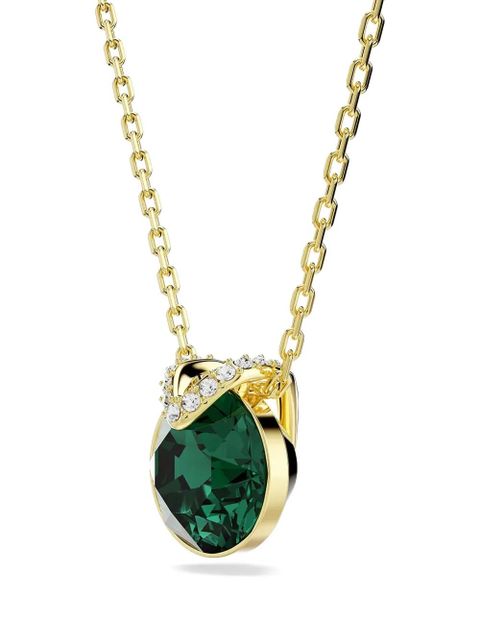 Swarovski Bella V emerald crystal gold chain necklace - EMER/GOS
