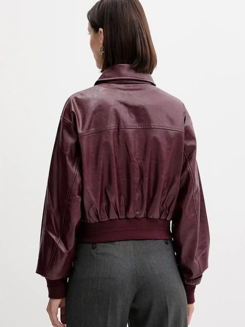 Calvin Klein Jeans kurtka kolor bordowy przejściowa LV047C518G