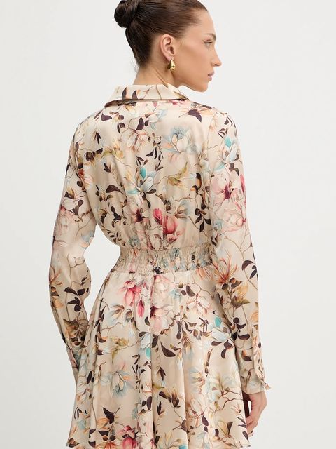 Guess sukienka CONCETTA kolor beżowy mini rozkloszowana W5YK00 WF1T2 - zdjęcie produktu nr 2