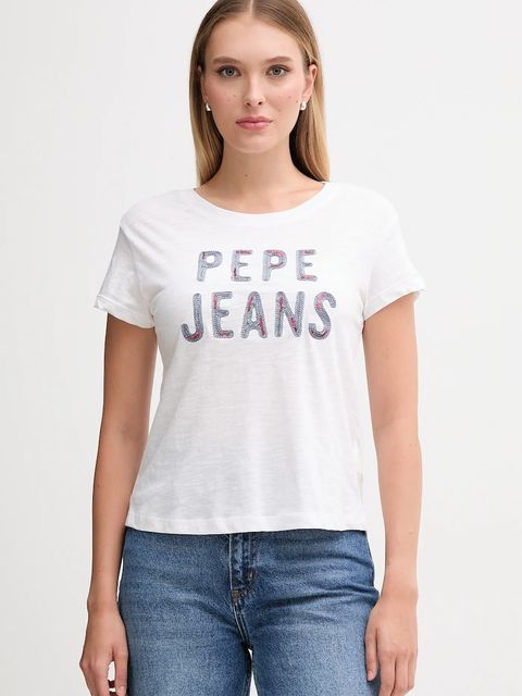 Pepe Jeans t-shirt bawełniany damski kolor biały PL5000045 - zdjęcie produktu nr 1