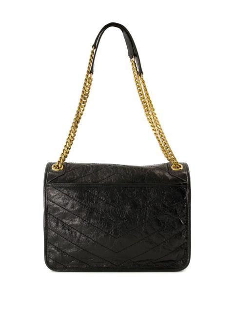 Saint Laurent medium Niki Cassandre leather shoulder bag - Black