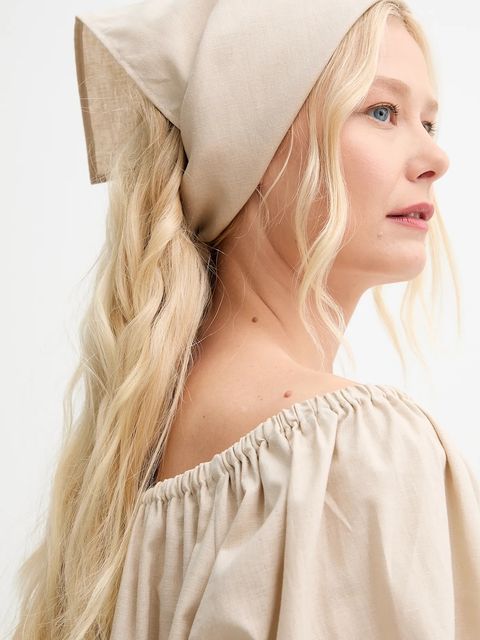 The Sleeper bluzka lniana damska kolor beżowy gładka CHBL06P017N
