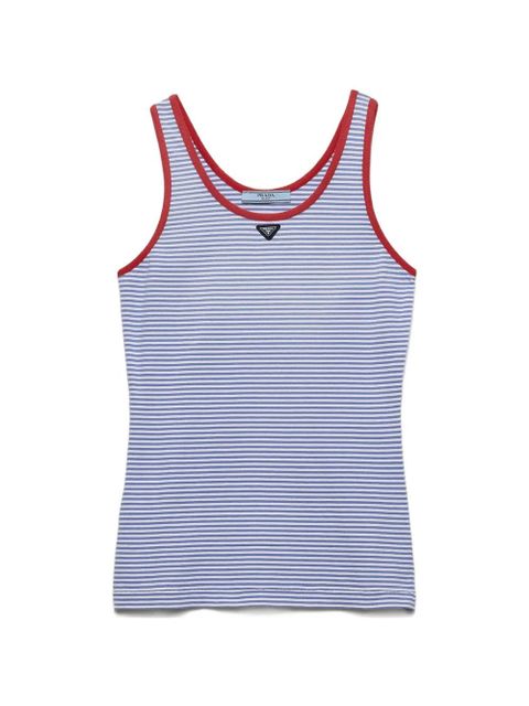 Prada striped cotton jersey tank top - Blue - zdjęcie produktu nr 1