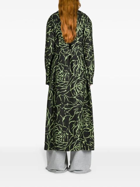 DRIES VAN NOTEN floral-print coat - Black