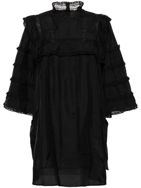 ISABEL MARANT Zakae pintuck silk dress - Black