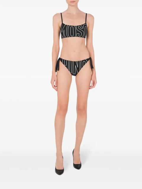Moschino logo-print bikini top - Black