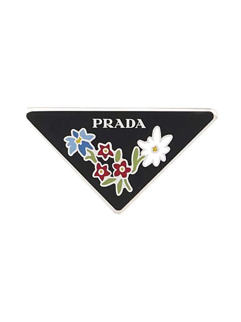 Prada floral triangle brooch - Silver