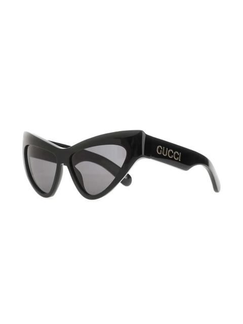 Gucci Eyewear logo-lettering sunglasses - Black - zdjęcie produktu nr 2