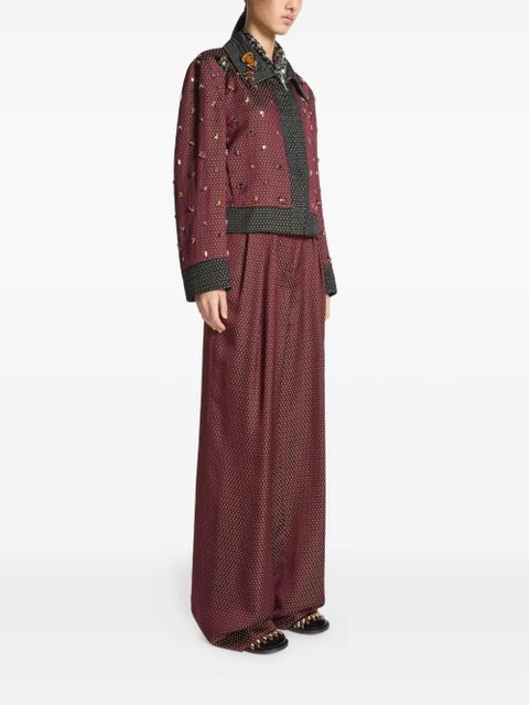 DRIES VAN NOTEN jacquard cropped jacket - Red - zdjęcie produktu nr 2