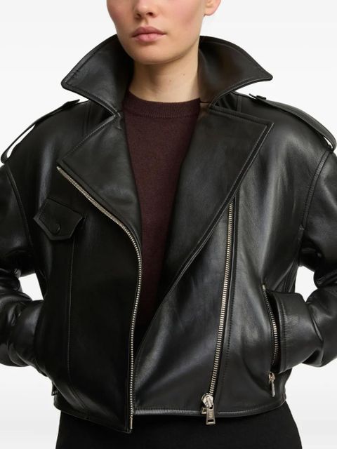 Yves Salomon lambskin biker jacket - Black