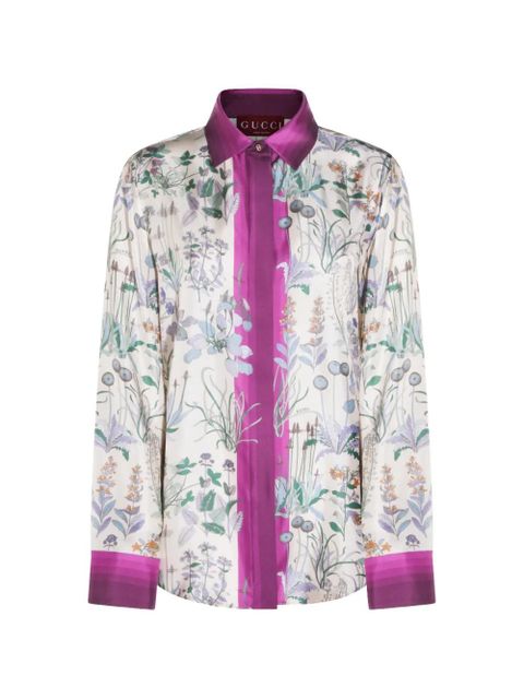 Gucci floral-print shirt - Neutrals - zdjęcie produktu nr 1